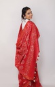 Red Floral Batik Print Saree