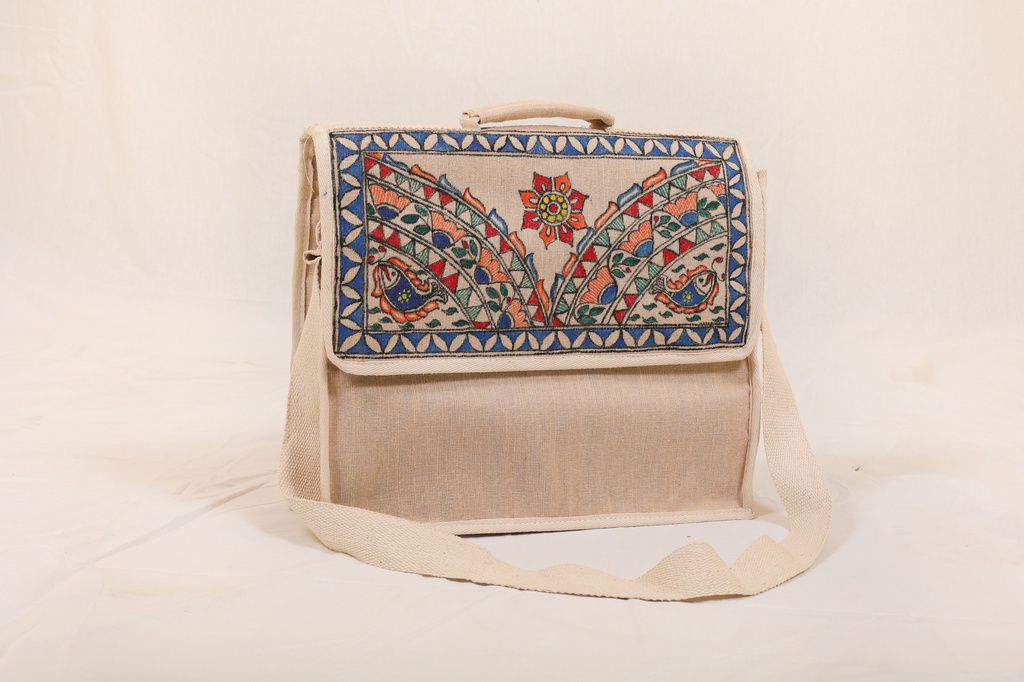 Fun and colorful hand painted laptop bag